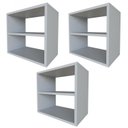 Ver imagem 3 de Conjunto 3 Nichos Prateleira para Quarto Infantil Cinza/Cristal