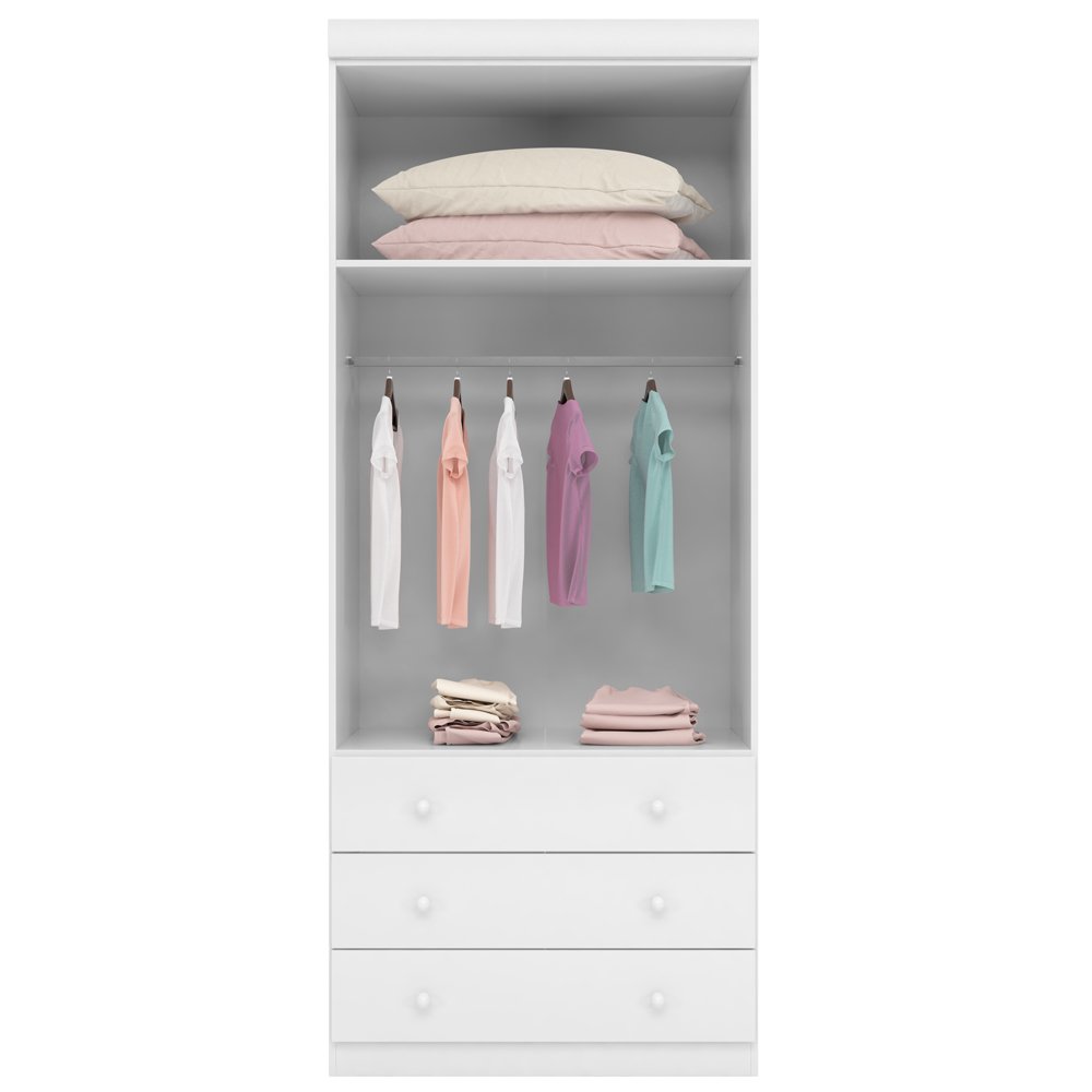 Quarto Infantil Phoenix Baby com Guarda-roupa Modulado e Cômoda Eloísa 4 Peças Branco - 7