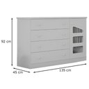 Ver imagem 6 de Quarto Infantil Phoenix Baby com Guarda-roupa Modulado e Cômoda Eloísa 4 Peças Branco