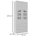 Ver imagem 3 de Quarto Infantil Phoenix Baby com Guarda-roupa Modulado e Cômoda Eloísa 4 Peças Branco