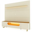 Ver imagem 6 de Painel e Rack com Led Pés Ferro Royal Nobre Off White Naturale - Gelius