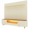 Painel e Rack com Led Pés Ferro Royal Nobre Off White Naturale - Gelius - 6