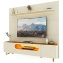 Ver imagem 3 de Painel e Rack com Led Pés Ferro Royal Nobre Off White Naturale - Gelius