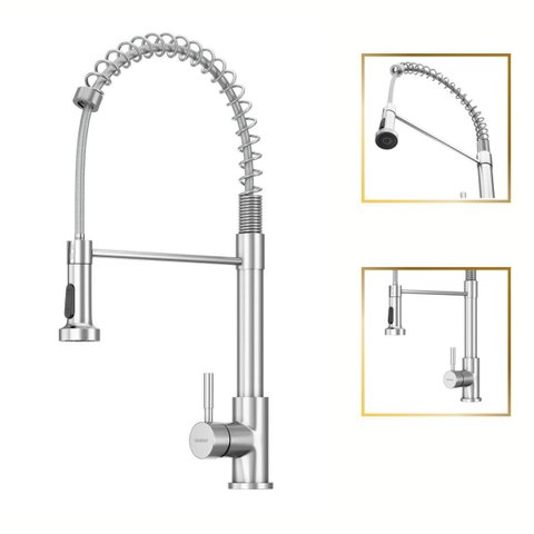 Torneira Gourmet Milão Monocomando Aço Inox 304 Goldenx