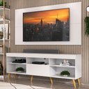 Ver imagem 1 de Rack com Painel e Suporte TV 65" Retrô Flórida Up Multimóveis MP1043 Branco/Natural