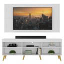 Ver imagem 5 de Rack com Painel e Suporte TV 65" Retrô Flórida Up Multimóveis MP1043 Branco/Natural