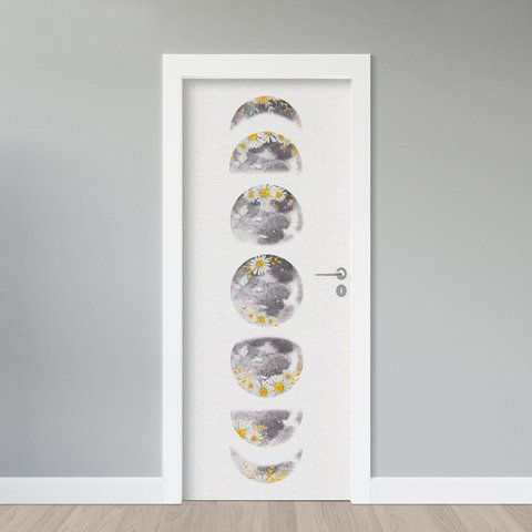 Adesivo Porta - Fases da Lua 4 Faxprint Adesivo de Porta
