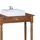 Ver imagem 4 de Bancada Aparador Mini Lavabo 1 Gaveta e Prateleira com Cuba Linz Móveis - Imbuia Glazer