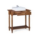 Ver imagem 2 de Bancada Aparador Mini Lavabo 1 Gaveta e Prateleira com Cuba Linz Móveis - Imbuia Glazer