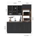 Ver imagem 4 de Armário de Cozinha Modulada Compacta Fidelitá Nara 100% MDF 3 Peças 190cm 10 Portas 2 Gavetas sem