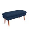 Puff Aparador Estofado Italy Decorativo Veludo Azul Marinho - 4