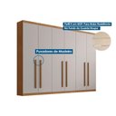Ver imagem 4 de Guarda Roupa Casal 6 Portas e 6 Gavetas C/ Pés Pernambuco Imbuia/off White - Rufato