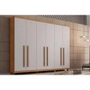 Ver imagem 1 de Guarda Roupa Casal 6 Portas e 6 Gavetas C/ Pés Pernambuco Imbuia/off White - Rufato