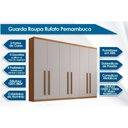 Ver imagem 2 de Guarda Roupa Casal 6 Portas e 6 Gavetas C/ Pés Pernambuco Imbuia/off White - Rufato