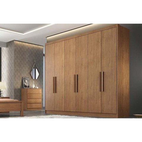 Guarda Roupa 6 Portas e 4 Gavetas Rizon/linea Cumaru - Novo Horizonte