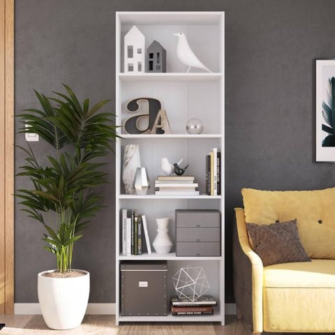 Módulo Organizador Multiuso Funcionale Estante Branca 63x26x182cm Mdp Art In Móveis