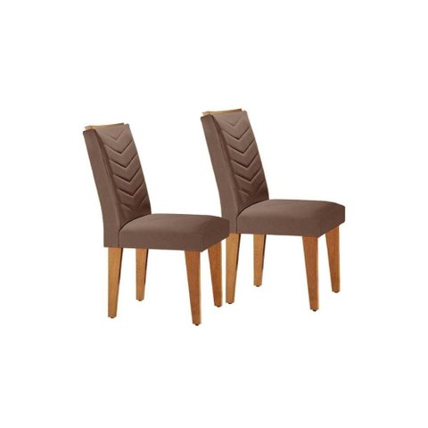 Cadeira Sala de Jantar Londrina Kit 2 Un Imbuia/veludo Capuccino - Rufato