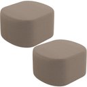 Ver imagem 1 de Kit 2 Puffs Decorativos Orgânico para Living Quarto 70cm Doha W01 Bouclê Bege - Lyam Decor
