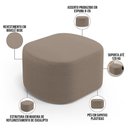 Ver mais imagens de Kit 2 Puffs Decorativos Orgânico para Living Quarto 70cm Doha W01 Bouclê Bege - Lyam Decor