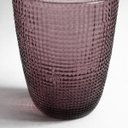 Ver imagem 3 de Conjunto de 6 Copos de Vidro com Relevo Rosa Fumê 380 Ml – com Pé