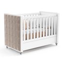 Ver imagem 4 de Jogo de Quarto Infantil com Guarda Roupa 4 Portas e Berço com Capitonê Tutto New Branco Soft - Matic