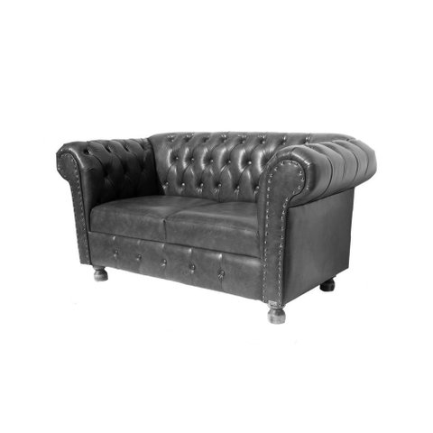 Namoradeira Sofá 2 Lugares Chesterfield Duque Courissimo - Preto