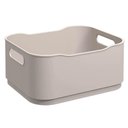 Ver imagem 2 de Conjunto 4 Cestos Pequenos Organizadores 1,75l com Tampa Coza Fit Plástico Light Bege Empilhável