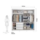 Ver imagem 5 de Guarda-Roupa Casal 2 Portas de Correr 4 Espelhos e Pés 243cm 100% MDF Marsala Espresso Móveis Branco