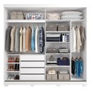 Ver imagem 3 de Guarda-Roupa Casal 2 Portas de Correr 4 Espelhos e Pés 243cm 100% MDF Marsala Espresso Móveis Branco