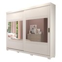 Ver imagem 4 de Guarda-Roupa Casal 2 Portas de Correr 4 Espelhos e Pés 243cm 100% MDF Marsala Espresso Móveis Branco