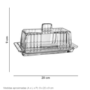 Ver imagem 2 de Queijeira e Manteigueira de Vidro Transparente 9x20x9cm Tampa Servir Mesa Queijo