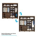 Ver imagem 5 de Guarda-Roupa Casal MDF 2 Portas de Correr 4 Espelhos 4 Gavetas Internas e Pés Blumenau Panan Móveis