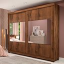 Ver imagem 1 de Guarda-Roupa Casal MDF 2 Portas de Correr 4 Espelhos 4 Gavetas Internas e Pés Blumenau Panan Móveis
