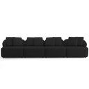 Ver imagem 3 de Sofá 5 Lugares para Sala de Estar Living 388cm Arlo F04 Veludo Preto - Lyam Decor