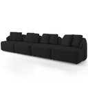 Ver imagem 6 de Sofá 5 Lugares para Sala de Estar Living 388cm Arlo F04 Veludo Preto - Lyam Decor