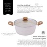 Panela Aluminio Cerâmica Indução Antiaderente 24cm Mimo Style Linha Mármol Cook 3,8 Litros Caçarola  - 4