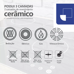 Panela Aluminio Cerâmica Indução Antiaderente 24cm Mimo Style Linha Mármol Cook 3,8 Litros Caçarola  - 2