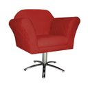 Ver imagem 1 de Poltrona Decorativa Marcela Base Giratória Metal Suede Vermelho Ms Decor