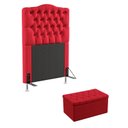 Ver imagem 1 de Kit Cabeceira Decorativa Para Cama Box Pollux e Calçadeira Sagitarius 90 Para Cama de Solteiro Sued