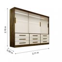 Ver imagem 4 de Guarda Roupa Casal 3 Portas de Correr 9 Gavetas Turim 