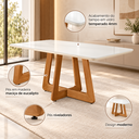 Ver imagem 2 de Mesa de Jantar 6 Lugares Off White em Vidro Madeira Premium