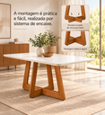 Ver imagem 4 de Mesa de Jantar 6 Lugares Off White em Vidro Madeira Premium