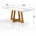 Ver imagem 3 de Mesa de Jantar 6 Lugares Off White em Vidro Madeira Premium