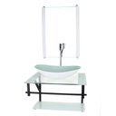 Ver imagem 1 de GABINETE DE VIDRO PARA BANHEIRO 60CM AP CUBA OVAL BRANCO COM TORNEIRA CROMADA