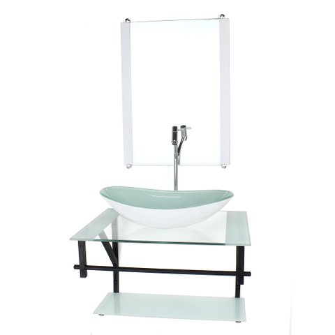 GABINETE DE VIDRO PARA BANHEIRO 60CM AP CUBA OVAL BRANCO COM TORNEIRA CROMADA