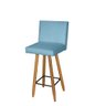 Kit 02 Banquetas Luna Com Encosto Para Balcão e Cozinha Bistrô Suede Turquesa - Ruotolo Decor - 2