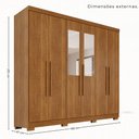 Ver imagem 3 de Guarda-Roupa Casal com Espelhos 6 Portas 2 Gavetas 180cm Multimóveis Cinamomo