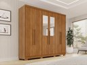 Ver imagem 1 de Guarda-Roupa Casal com Espelhos 6 Portas 2 Gavetas 180cm Multimóveis Cinamomo