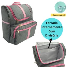 Mochila Bebê Infantil Maternidade 2 em 1 Luxo Mz - Rosa - 3