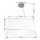 Ver imagem 2 de Lustre Pendente Cone Vivare Md-4072 Cúpula em Tecido 30/80x65cm - Bivolt Rustico-bege 127/220v